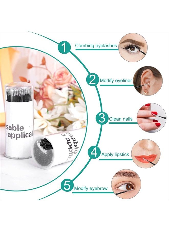 Dming 200PCS Micro Applicators Brushes Mini Cotton Swabs Remove Grafted Eyelash Glue Dedicated Brush Disposable Microswabs for Eyelash Extensions Make up and Lash Clean and Personal Care (Black) - Image 4