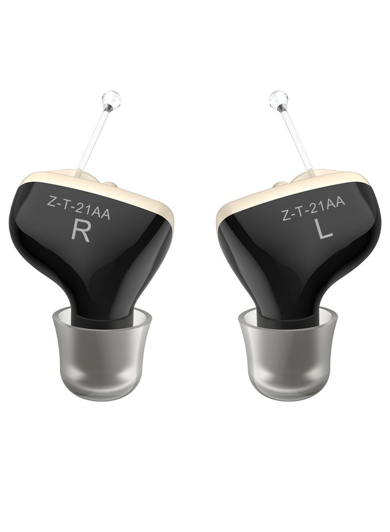 Mini Invisible Hearing-aid Sound Amplifier Volume Adjustable Ear Hearing Assistant Helper for Elderly Hearing Loss People Skin Black - Image 1