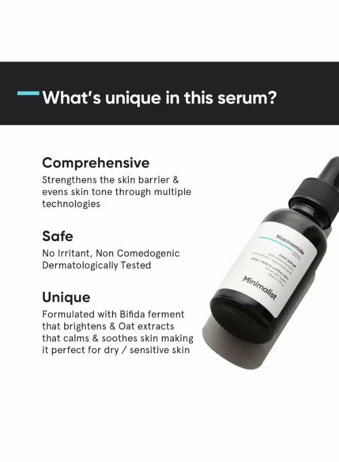 MINIMALIST Niacinamide 5% Face Serum with Vit B3 & Hyaluronic Acid for Clear Glowing Skin | Helps Reduce Dullness & Sun Damage | Repairs Skin Barrier - Image 5