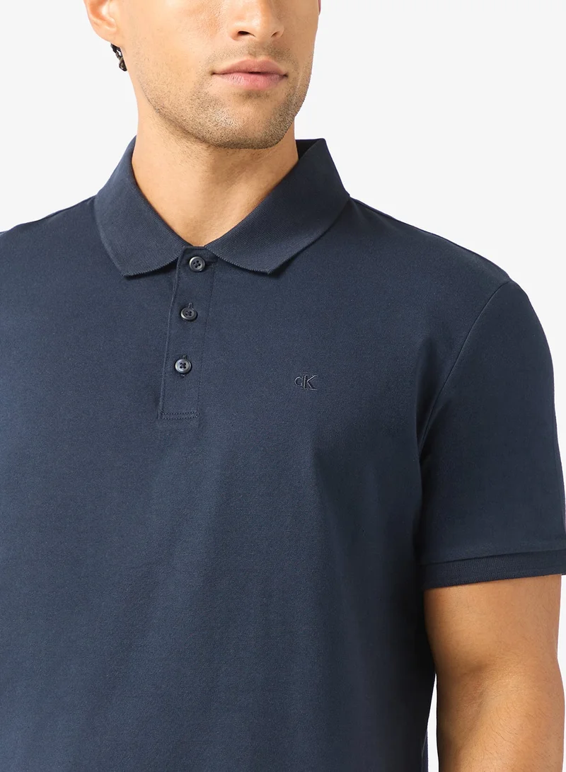 Calvin Klein Jeans  Classic Fit Monogram Embroidery Polo Shirt for Men | Best Price UAE