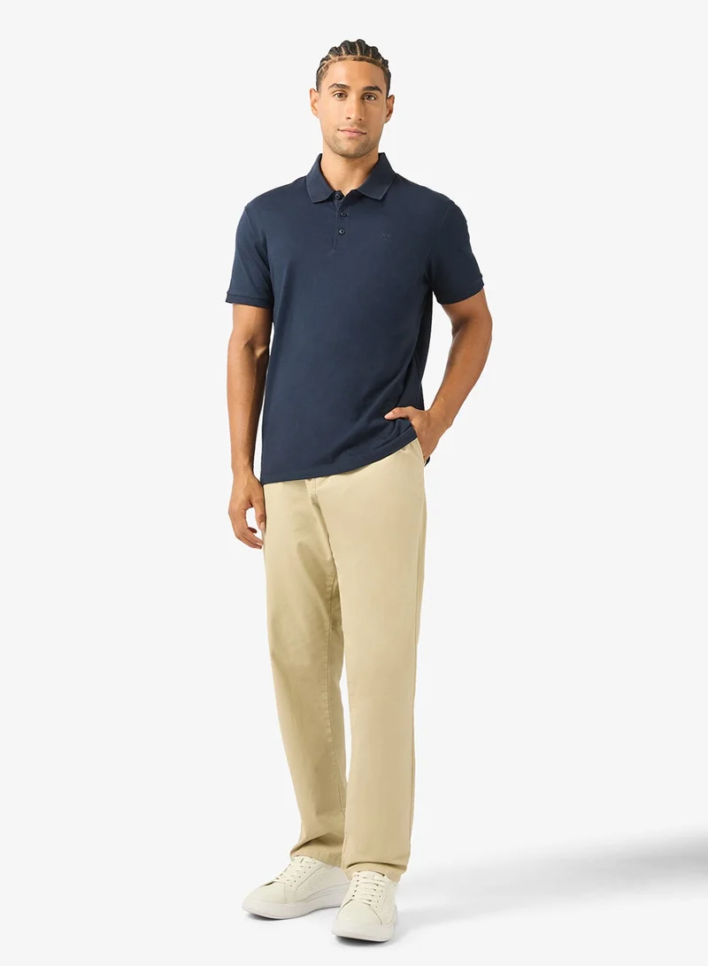 Calvin Klein Jeans  Classic Fit Monogram Embroidery Polo Shirt for Men | Best Price UAE