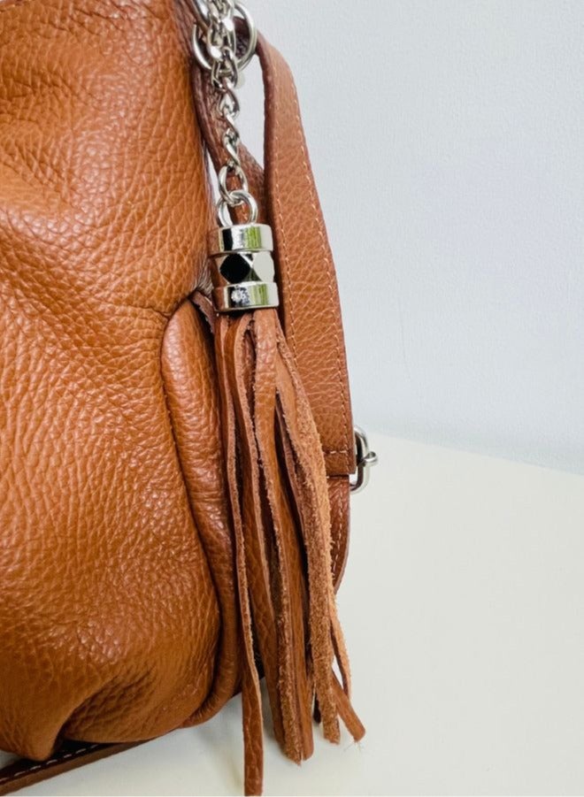 Effetty Women's casual leather shoulder bag made in Italy, Made of genuine leather, Brown - Image 5