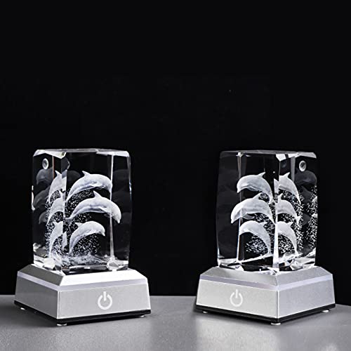 Qianwei 3D Laser Etched Crystal Dolphin Gifts for Women Men,Dolphin Decor Glass Figurines Statue Stuff for Room Decorations Birthday for Lovers Keepsake Paperweight - Image 4