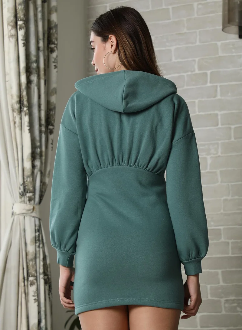 PINACOLADA  Women's Sea Green Hooded Bodycon Dress for Women | Best Price UAE