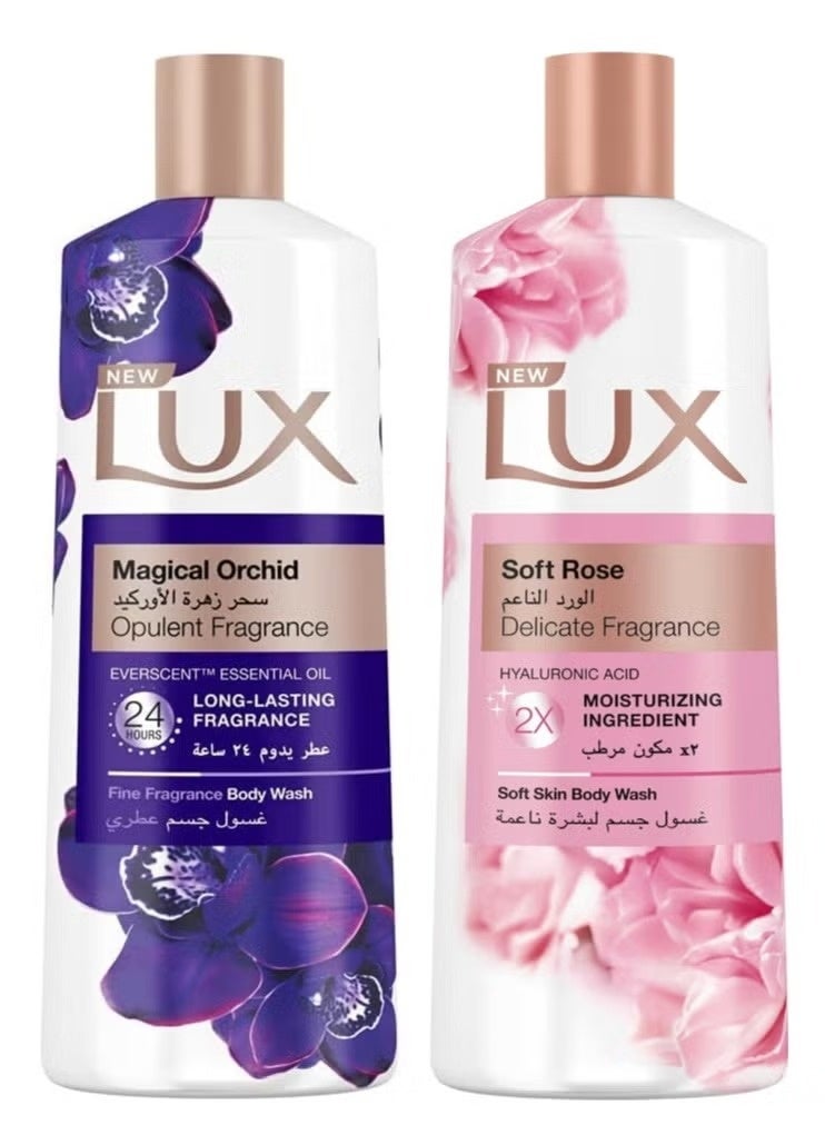 لوكس باقة تتكون من لوكس غسول الجسم سحر زهرة الأوركيد مع عبوة لوكس غسول الجسم بالورد الناعم 500 مل الاصلي