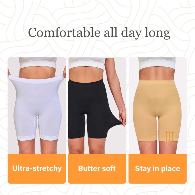 Mesachy Slip Shorts for Women Under Dresses Anti Chafing Boyshorts Seamless Smooth Shorts - Image 2