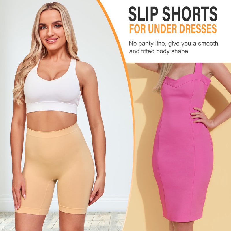 Mesachy Slip Shorts for Women Under Dresses Anti Chafing Boyshorts Seamless Smooth Shorts - Image 3