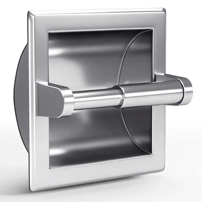 SMACK POLISHED CHROME RECESSED TOILET PAPER HOLDER BATHROOM WALL MOUNT RECESSED TOILET TISSUE ROLL PAPER HOLDER INCLUDE REAR MOUNTING BRACKET