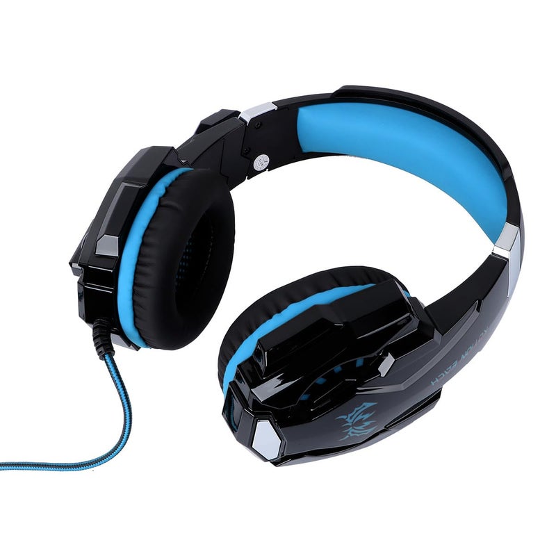 Wired Gaming Headset with Microphone Blue LED Lights for PC Console Esports - Image 2