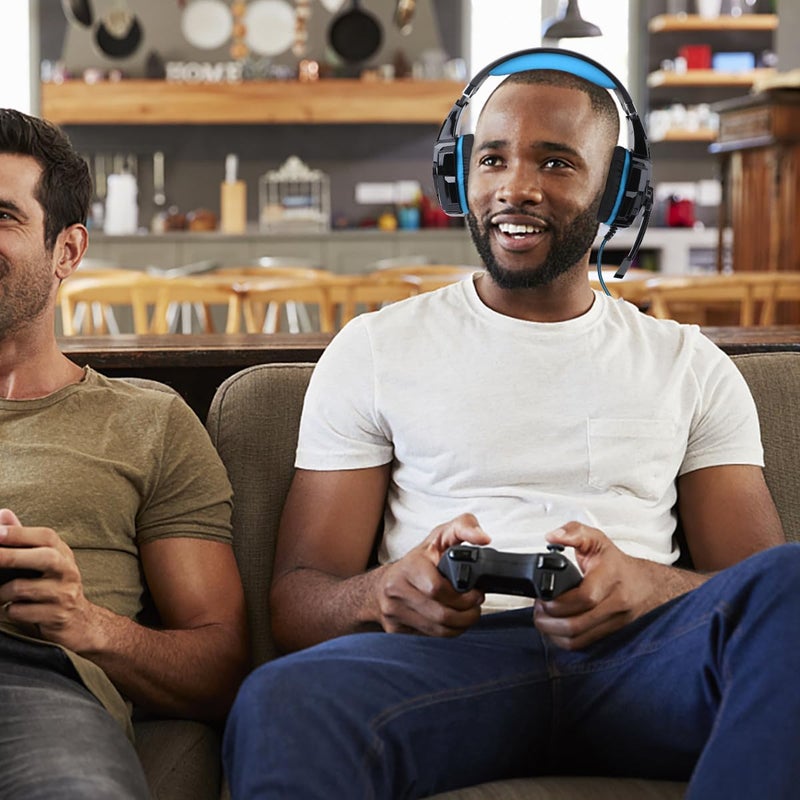 Wired Gaming Headset with Microphone Blue LED Lights for PC Console Esports - Image 5