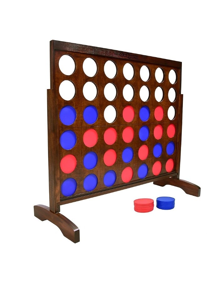 GoSports 4 Foot Width Giant Portable 4 in a Row Game  Huge Size with Carry Case and Rules Brown