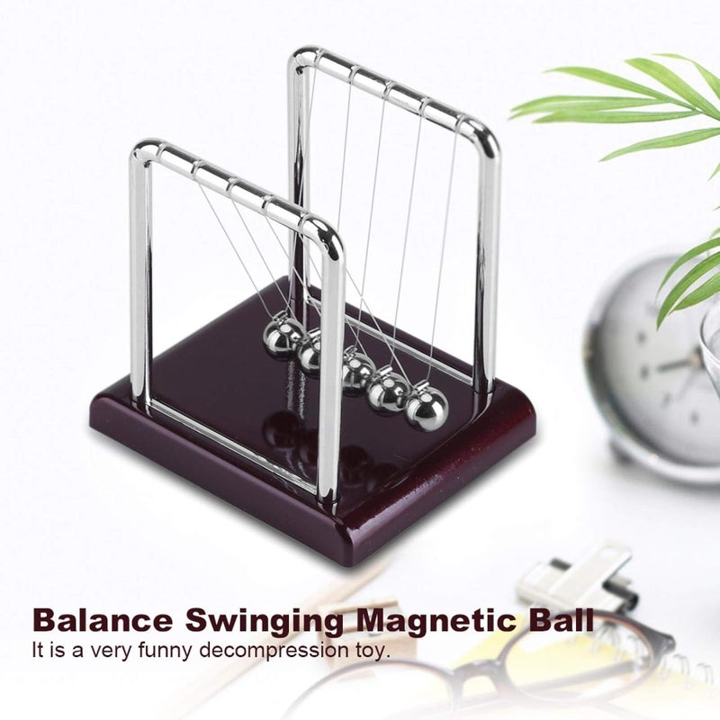 klarako Swinging Balls Pendulum Newton Cradle Newton’S Steel Toy, Steel Ball Toy, Metal Ball Pendulum, Balance Pendulum Magnetic Ball, Gift - Image 4