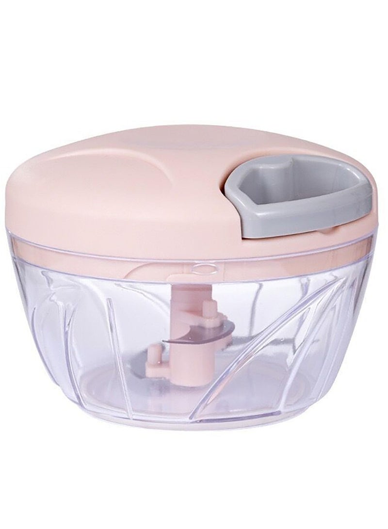Eotia Manual Food Processor 500ml – Hand Pull Vegetable Chopper & Mixer with Stainless Steel Blades and Transparent Bowl - Image 1