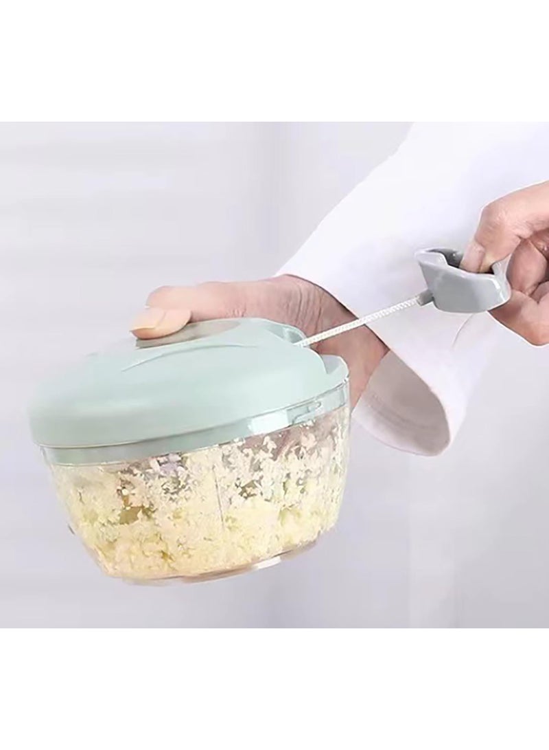 Eotia Manual Food Processor 500ml – Hand Pull Vegetable Chopper & Mixer with Stainless Steel Blades and Transparent Bowl - Image 3