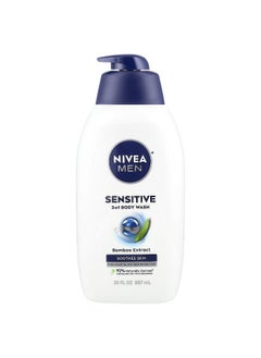Nivea Nivea, Men, Sensitive 3 in 1 Body Wash, Bamboo Extract, 30 fl oz (887 ml)  - Image 1