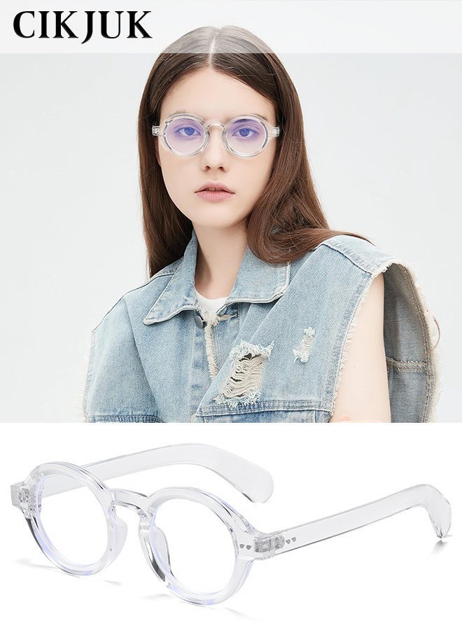 CIKJUK Round Blue Light Blocking Glasses for Men and Women Clear Lens Blue Light Blocking Glasses for Gaming Computer Reading Eye Glasses Anti Radiation Eyeglasses UV Filter Eyewear Clear - Image 1