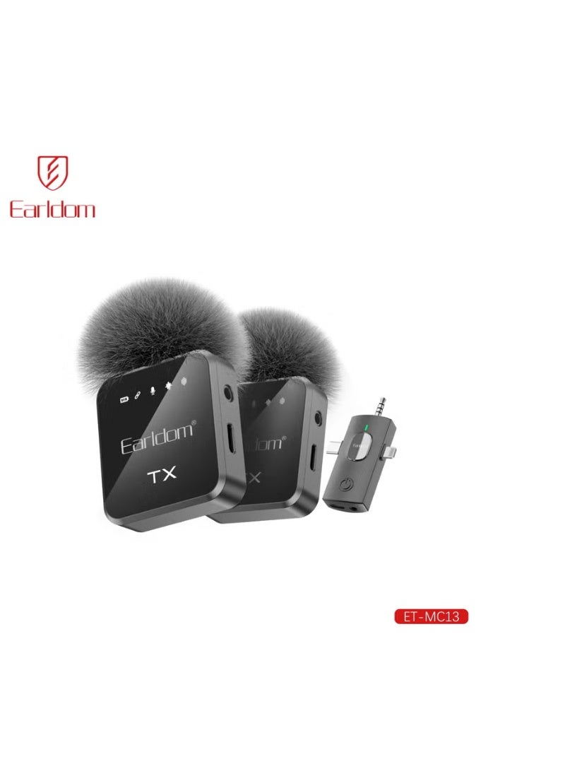 Earldom “Earldom 3-in-1 Wireless Lavalier Microphone – Portable Clip-On Mic for Smartphones, Cameras & PCs” - Image 1