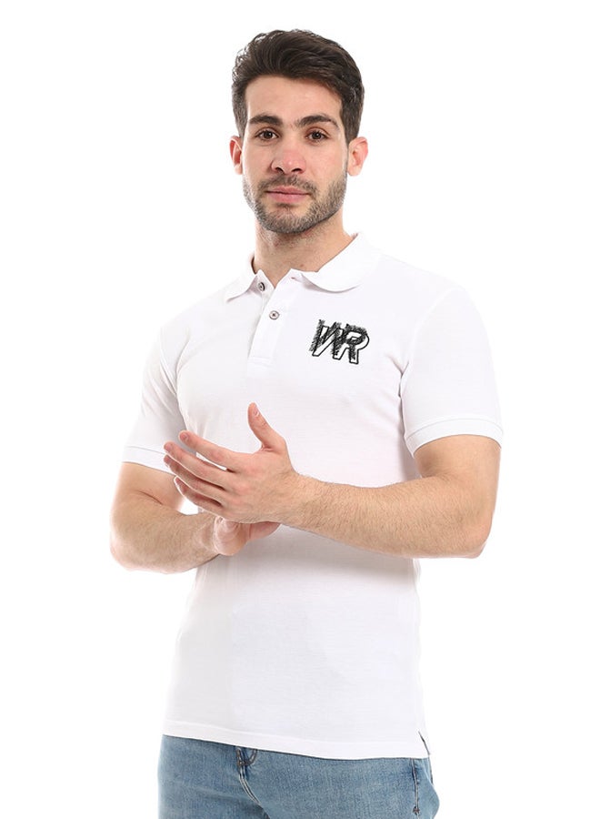 WHITE RABBIT Plain Comfy White Polo Shirt  - Image 2