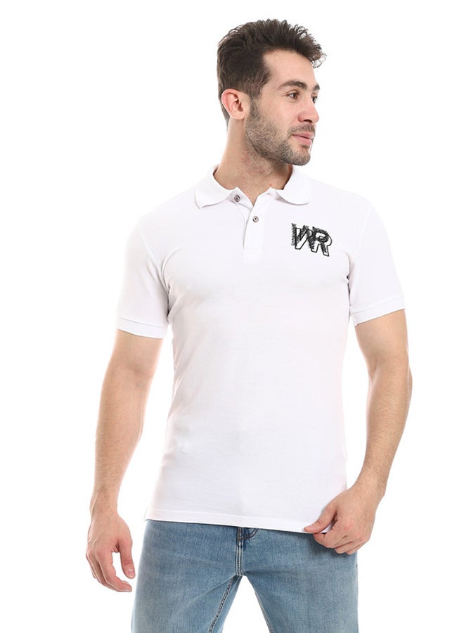 WHITE RABBIT Plain Comfy White Polo Shirt  - Image 1