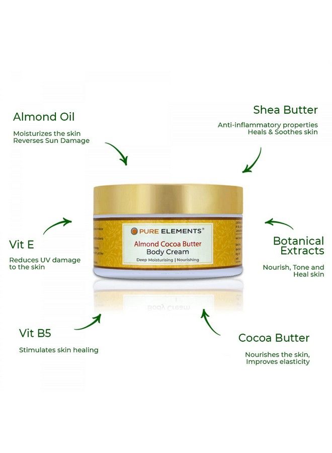 Pure Elements Almond Cocoa Butter Body Cream Enriched With Almond Oil And Shea Butter No Mineral Oil Made With Natural Ingredients 200 G (Pack Of 1) - Image 3