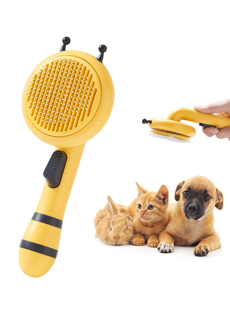 Self-Cleaning Pet Grooming Brush, Gentle Soft Brush for Cats and Dogs, Soft Cat Comb with 184 Massage Needles, Gentle Loose Hair Removal Brush for Short and Long Haired Pets - Image 1
