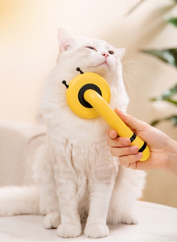 Self-Cleaning Pet Grooming Brush, Gentle Soft Brush for Cats and Dogs, Soft Cat Comb with 184 Massage Needles, Gentle Loose Hair Removal Brush for Short and Long Haired Pets - Image 4