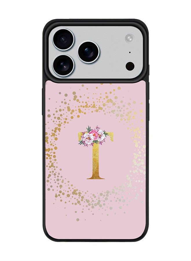 Stylizedd iPhone 17 Pro Max Case, [Compatible with MagSafe] Slim Magnetic cover Phone Case iPhone 17 Pro Max -Custom Monogram Floral - T  (Pink ) - Image 1