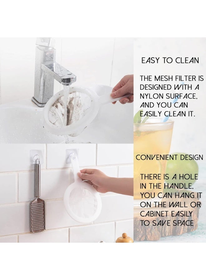 SUNSAR 2pcs Household Sieve Fine Mesh 400 Mesh Filter with Handle Hook, Coffee, Jam, Fruit, Vegetable Filter Set, Flour, Yogurt Food Filter, Soy Milk Juice Coffee Plastic Food Filter - Image 3