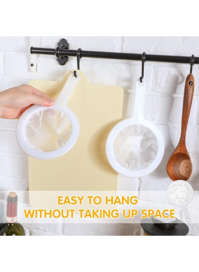 SUNSAR 2pcs Household Sieve Fine Mesh 400 Mesh Filter with Handle Hook, Coffee, Jam, Fruit, Vegetable Filter Set, Flour, Yogurt Food Filter, Soy Milk Juice Coffee Plastic Food Filter - Image 4