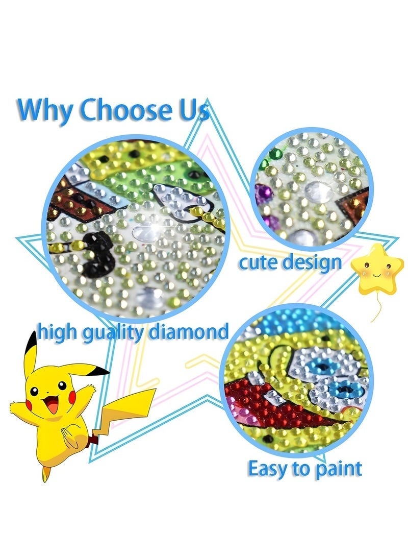 Cute 5D Diamond Art Kits with Wooden Frame, DIY Beaded Picture Puzzle Game, Diamond Arts and Crafts Sets, Diamond Painting Game, Gem Full Drill Diamond Dots for Home Wall Decor - Image 5