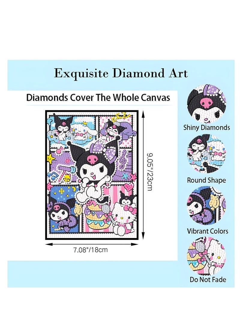 Cute 5D Diamond Art Kits with Wooden Frame, DIY Beaded Picture Puzzle Game, Diamond Arts and Crafts Sets, Diamond Painting Game, Gem Full Drill Diamond Dots for Home Wall Decor - Image 2