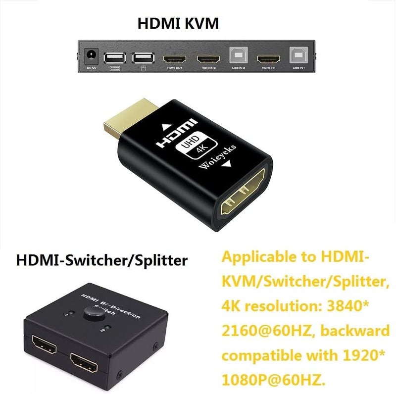 4K HDMI EDID محاكي تمرير - الدقة الافتراضية 1920x1080@60Hz الأعلى 3840x2160@60Hz - لمفاتيح/موزعات/مستقبلات AV/فواصل فيديو HDMI من Mac Thunderbolt - Image 3