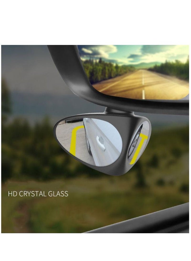 Mirror for Vehicle Wide Angle Mirror 360 Rotating Adjustable Convex Rear View Left Mirror for Safe Parking Black 1Pc - Image 1