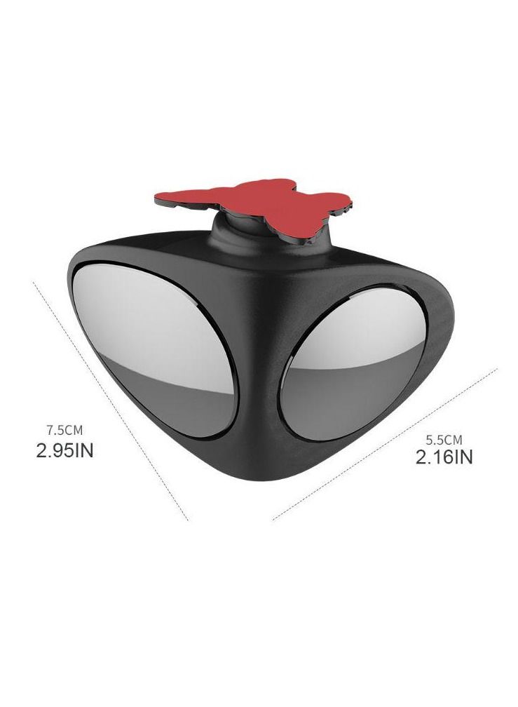 Mirror for Vehicle Wide Angle Mirror 360 Rotating Adjustable Convex Rear View Left Mirror for Safe Parking Black 1Pc - Image 4