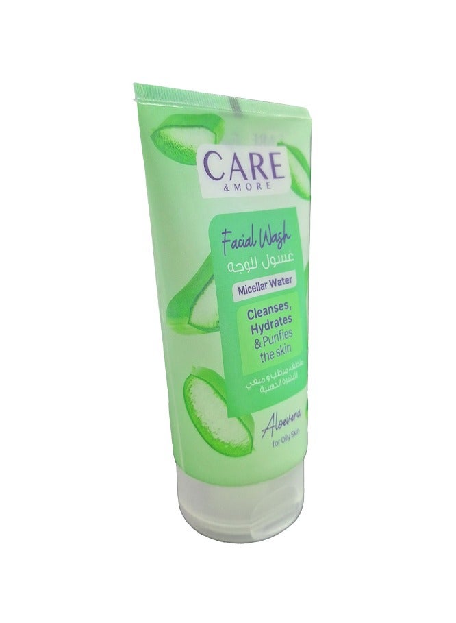 Care & More Facial cleanser with gentle natural aloe vera that focuses on brightening, purifying, moisturizing and soothing the skin. It is used for oily skin (150). - Image 2