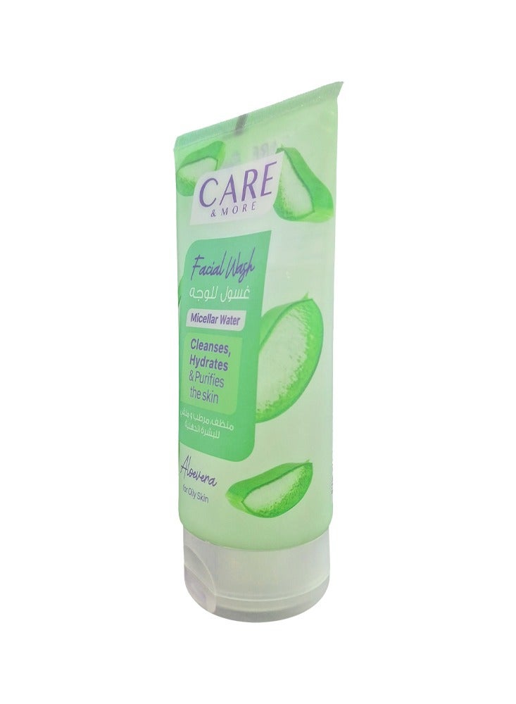 Care & More Facial cleanser with gentle natural aloe vera that focuses on brightening, purifying, moisturizing and soothing the skin. It is used for oily skin (150). - Image 3
