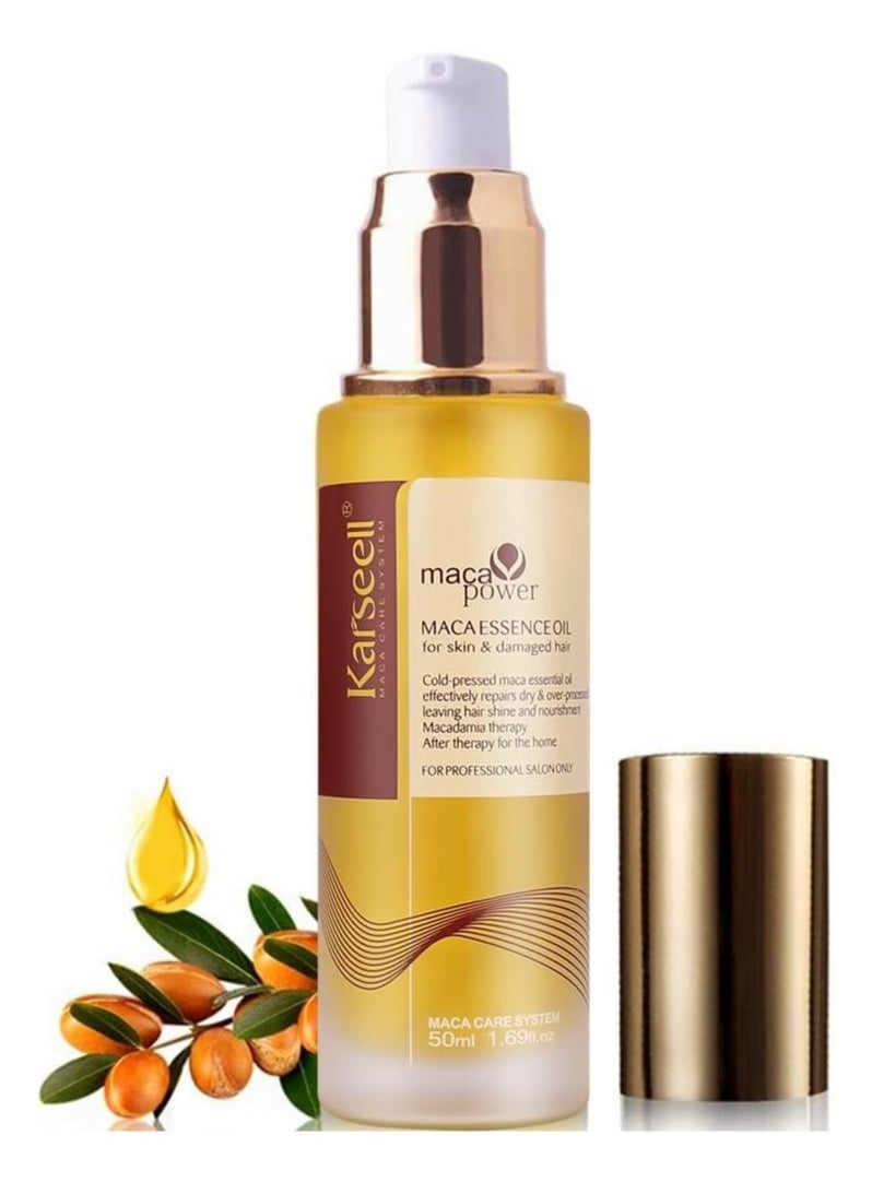 Karseell Moroccan Argan Oil for Hair Healing Cold Pressed Weightless Argan Oil Hair Serum for Dry Damaged Hair 50ml  - Image 1