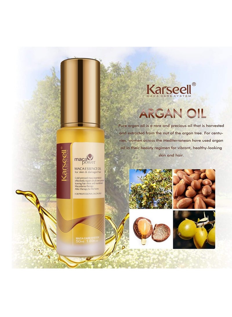 Karseell Moroccan Argan Oil for Hair Healing Cold Pressed Weightless Argan Oil Hair Serum for Dry Damaged Hair 50ml  - Image 2