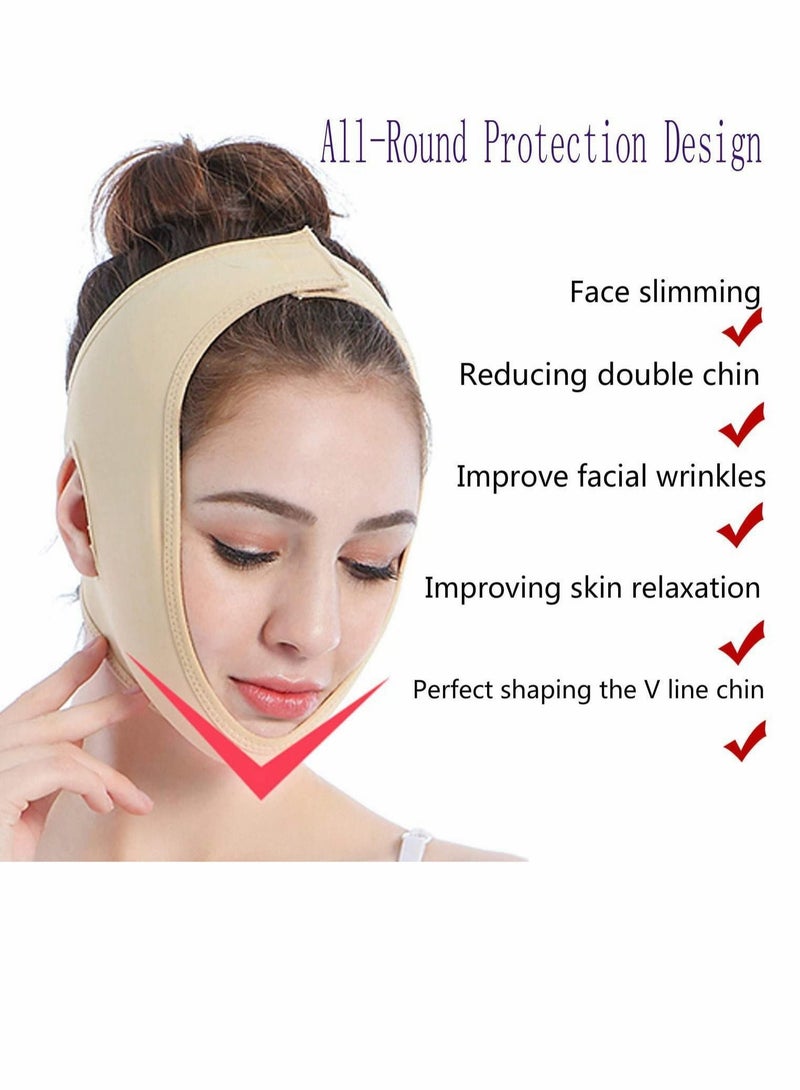 Captaintech Facial Slimming Strap Face Lifting Belt Pain-Free Anti Wrinkle Band Double Chin Reducer Bandage Breathable Ultra-thin Soft Remover V Mask Partner - Image 1