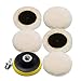 SPTA SPTA Wool Buffing Polishing Pad Set, 7Pcs 3Inch (80mm) Wool Buffing Wheel for Drill Lambs Wool Hook and Loop for  - Image 2