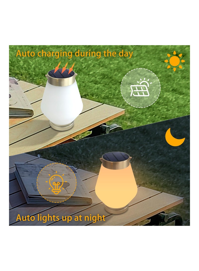 SYOSI Solar Lanterns Outdoor Hanging Warm Light Rechargeable Camping Lantern Portable Cordless Vintage Waterproof Lights for Yard Garden Lawn Porch Fence 5.5x10.2in - Image 3