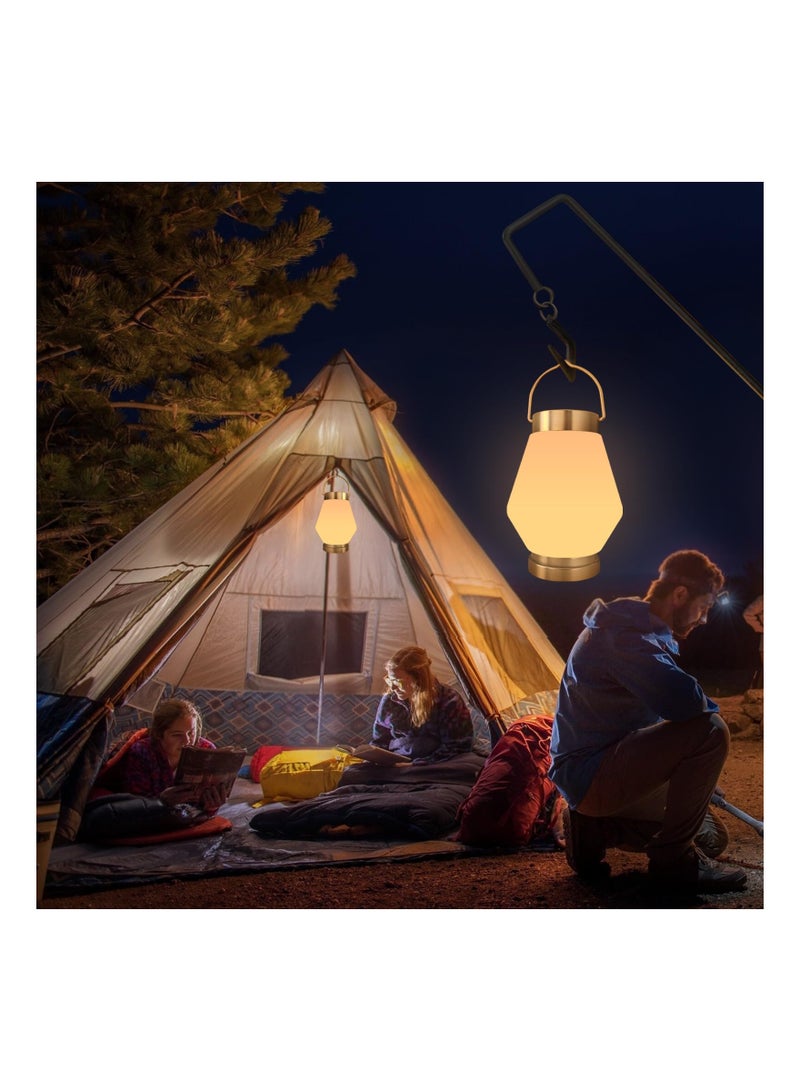 SYOSI Solar Lanterns Outdoor Hanging Warm Light Rechargeable Camping Lantern Portable Cordless Vintage Waterproof Lights for Yard Garden Lawn Porch Fence 5.5x10.2in - Image 2