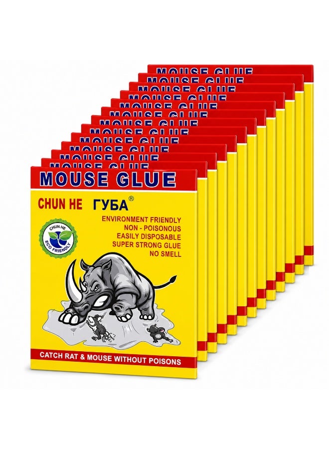 Glue traps for mice, rats, cockroaches, rodents, and other household pests; indoor and outdoor glue boards; insecticide-free and ready to use (pack of 12). - Image 1
