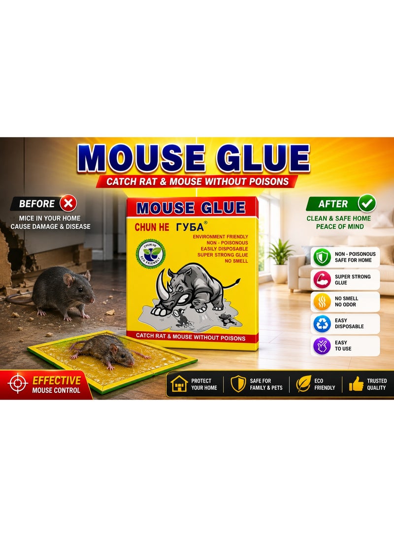 Glue traps for mice, rats, cockroaches, rodents, and other household pests; indoor and outdoor glue boards; insecticide-free and ready to use (pack of 12). - Image 2