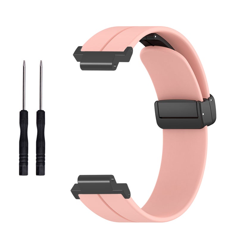 Smartwatch Adjustable Pink Strap: Comfortable Fit - Vibrant Color Personalized Look for Daily Wear, Style Matching & All Wrist Sizes - Image 1