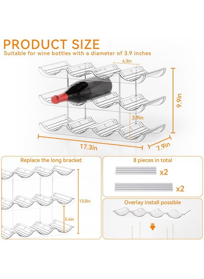 Yieach 3 Tier Stackable Wine Racks Countertop,Sturdy and Durable Wine Rack Free Standing Floor for Inside Cabinet,Clear Water Bottle Organizer and Wine Storage Racks Holder for Pantry,Table,Kitchen - Image 3