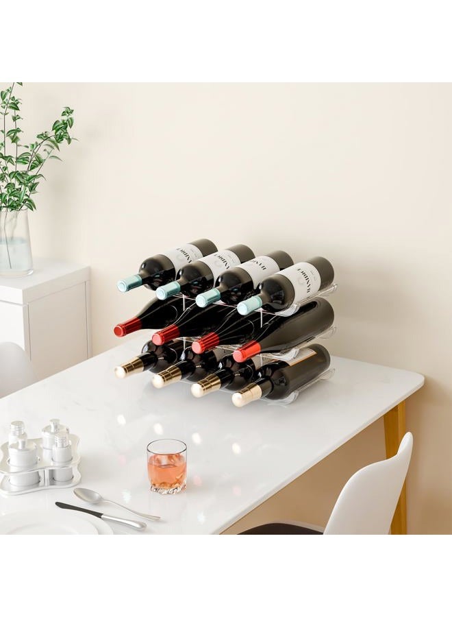 Yieach 3 Tier Stackable Wine Racks Countertop,Sturdy and Durable Wine Rack Free Standing Floor for Inside Cabinet,Clear Water Bottle Organizer and Wine Storage Racks Holder for Pantry,Table,Kitchen - Image 2