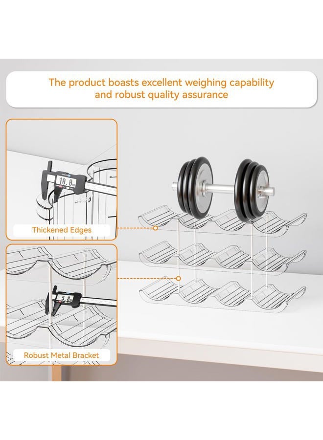 Yieach 3 Tier Stackable Wine Racks Countertop,Sturdy and Durable Wine Rack Free Standing Floor for Inside Cabinet,Clear Water Bottle Organizer and Wine Storage Racks Holder for Pantry,Table,Kitchen - Image 5