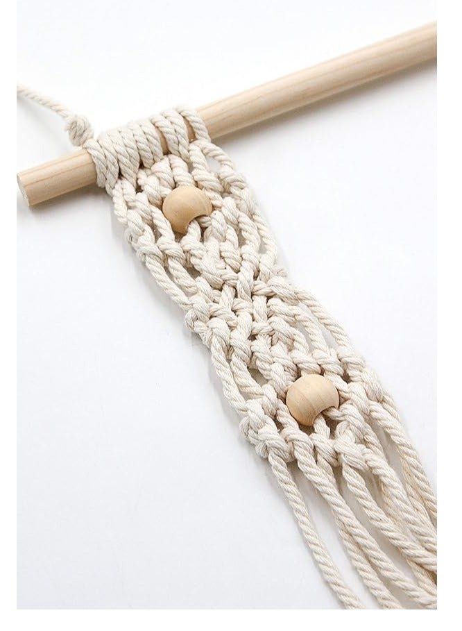 انتيكيانو رف حائط مكرمية - مكرامي مصنوع يدويًا بنمط بوهيمي - Image 4