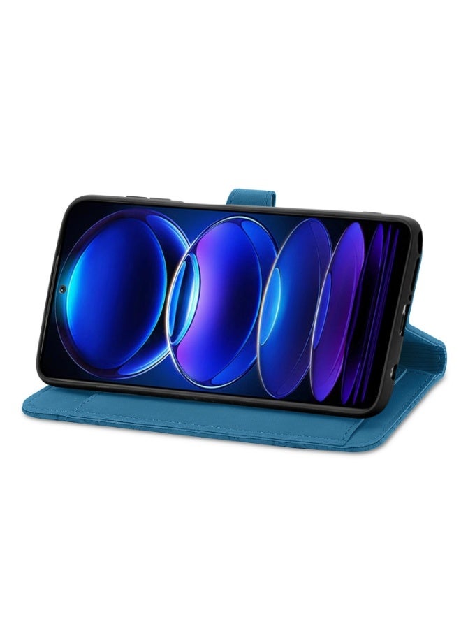 إيروريكس جراب هاتف متوافق مع حافظة محفظة HMD Skyline، مصنوع من الجلد المنقوش بالزهور، مزود بحامل بطاقات وجيب بسحاب وغطاء حزام. - Image 2